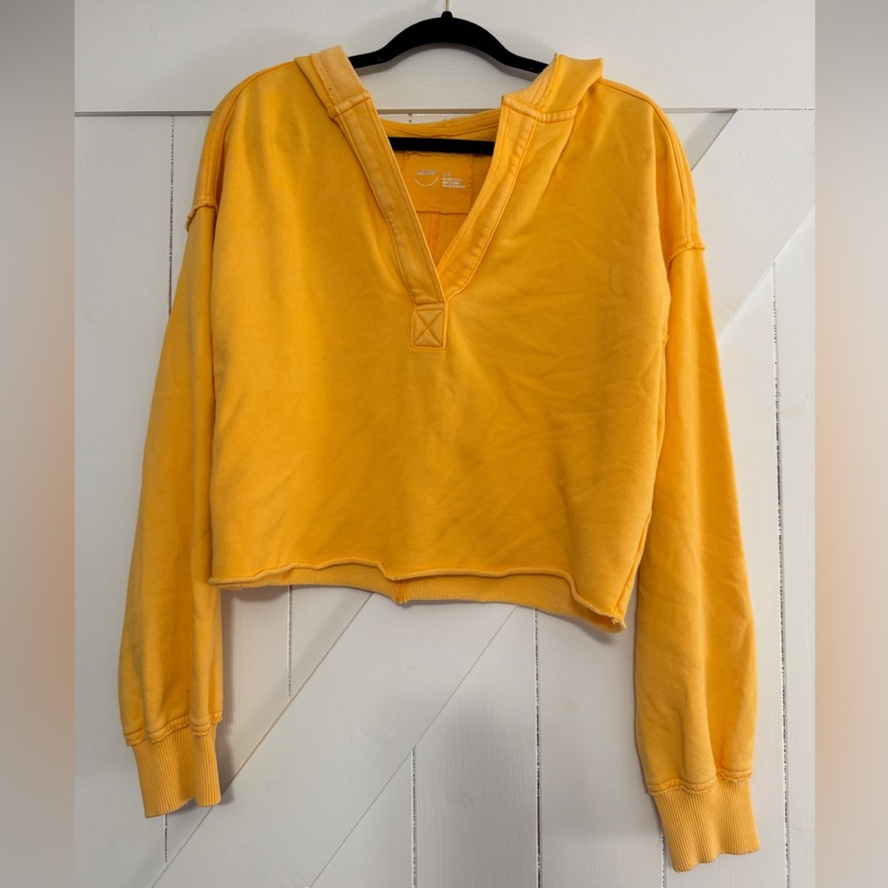 Aerie Golden Yellow Women's Cropped Hoodie